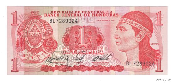 Гондурас 1 лемпира 1984 года. Состояние UNC!