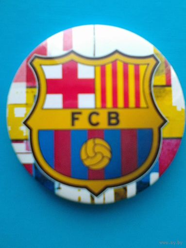 Значок - "Логотип Футбольный Клуб "Барселона" - Диаметр Значка - 5.5 см.