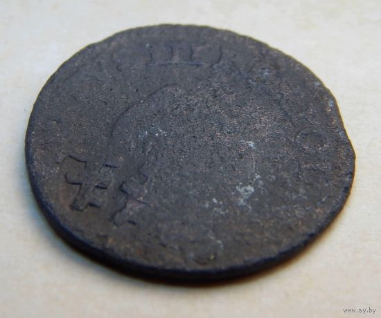1 грош 1755 надчекан Потоцкого "Пилава"  Монета не чистилась.