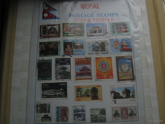 Марки - Непал архитектура религия культура искусство 21 марка