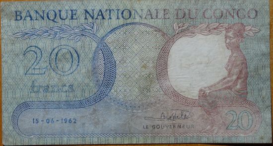 Конго. 20 франков 1962 года, P4