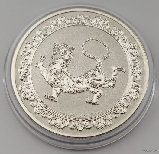 Ниуэ 2019 серебро (1 oz) "Белый тигр"