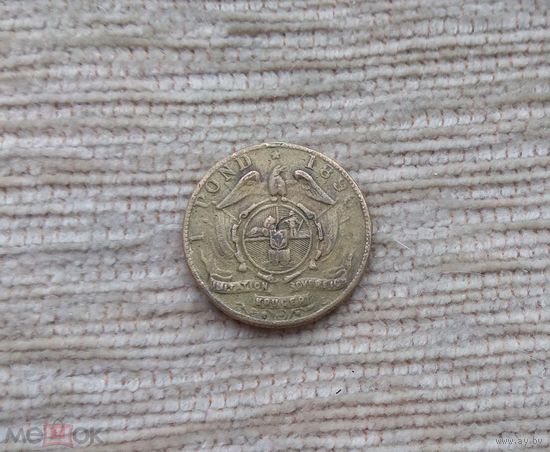 Werty71 ЮАР Жетон Токен 1 фунт 1896 подражание золотому фунту Крюгер