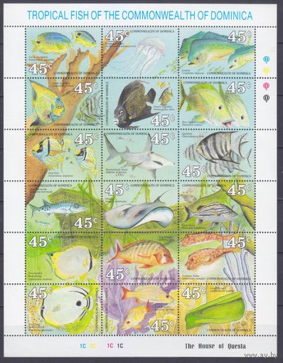 1990 Доминика 1292-1309ZB Морская фауна 11,00 евро