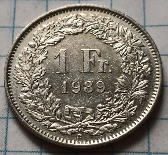 Швейцария 1 франк, 1989    ( 2-7-6 )
