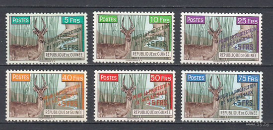 Фауна. Лань. Гвинея. 1961. 6 марок с надпечатками. Michel N 86-91 (25,0 е)