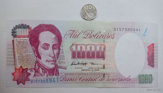 Werty71 Венесуэла 1000 боливаров 1998 UNC банкнота