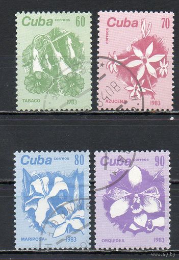 Стандартный выпуск Цветы Куба 1983 год серия из 4-х марок
