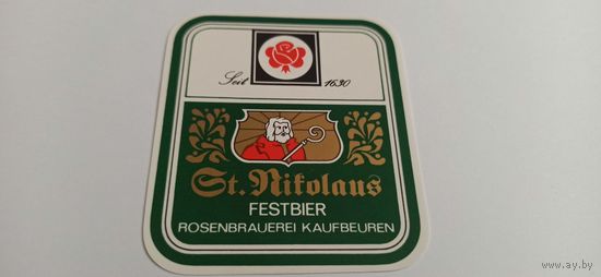 Пивная этикетка Германия - Святой Нифоланс   , Новый год, рождество.