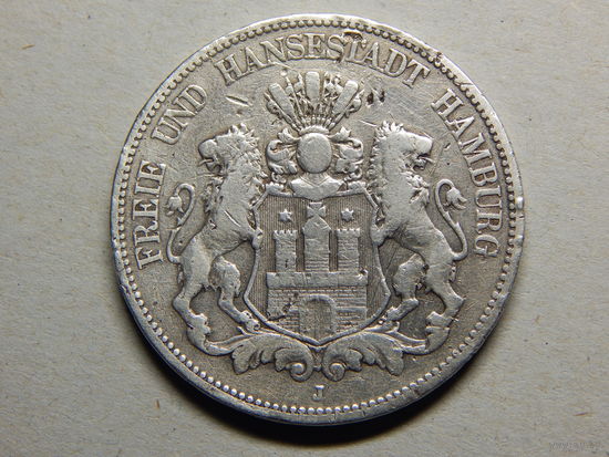 Германия 5 марок 1876г.Гамбург.