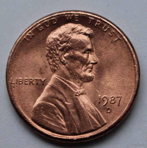 США, 1 цент 1987 г. D