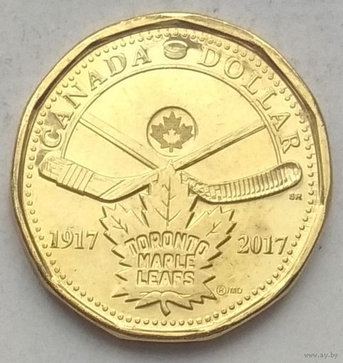 Канада 1 доллар 2017 г. 100 лет хоккейному клубу Toronto Maple Leafs