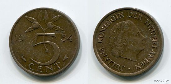 Нидерланды. 5 центов (1954)