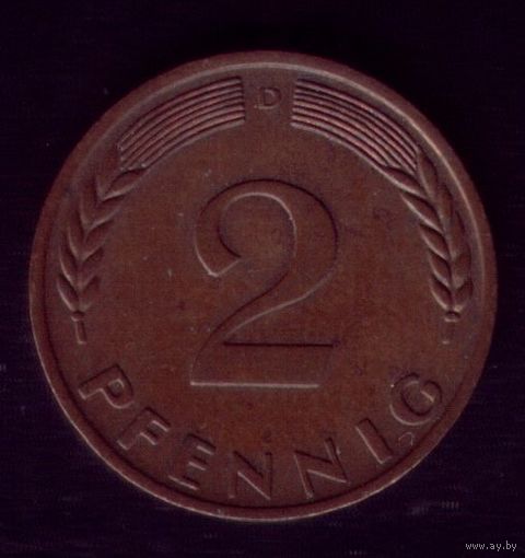 2 пфеннига 1966 год D Германия