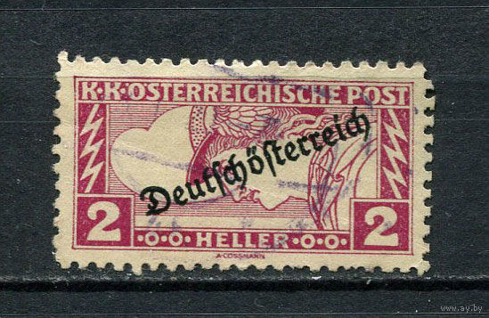 Немецкая Австрия - 1919 - Меркурий 2H с надпечаткой - [Mi.252b] - 1 марка. Гашеная.  (Лот 35CW)