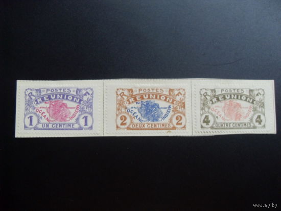 Франция. Французские колонии (остров Ла Реюньон) 1907 Mi:RE 56, 57, 58