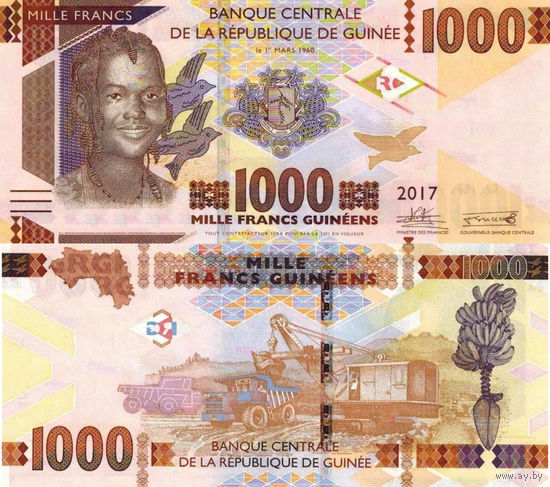 Гвинея 1000 Франков 2017 UNC П1-149