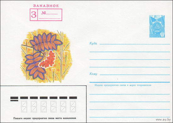 Художественный маркированный конверт СССР N 84-565 (18.12.1984) Заказное
