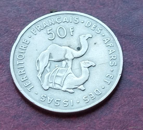 Редкость! Франция, афар и исса 1970 г., 50 франков