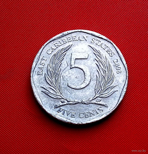 29-22 Восточные Карибы, 5 центов 2008 г.