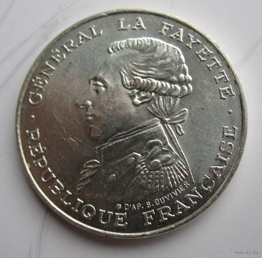 Франция 100 франков 1987 серебро  .11-389