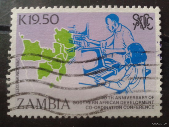 Замбия 1990 Карта стран, участниц конференции Михель-2,6 евро гаш