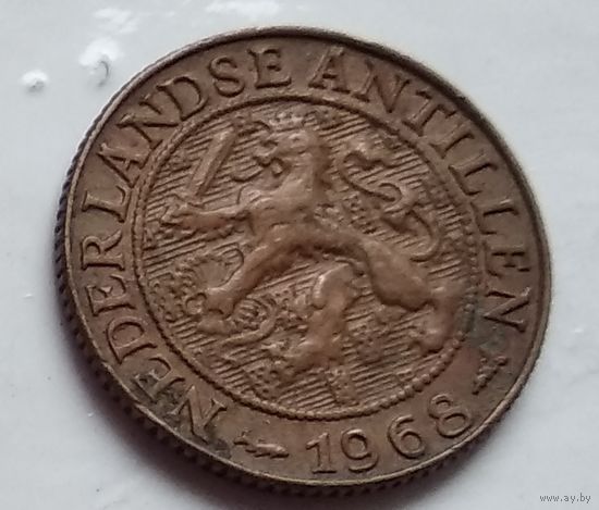 Нидерландские Антильские острова 1 цент, 1968 Метка "Рыба" 4-4-57