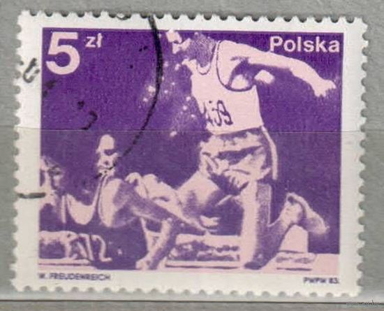 Спорт. 1 марка, 1983г.,гаш. Польша.