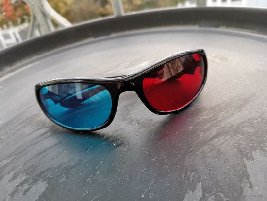 Очки анаглифные пластиковые средние, красно-синие (3D-очки) для телевизора