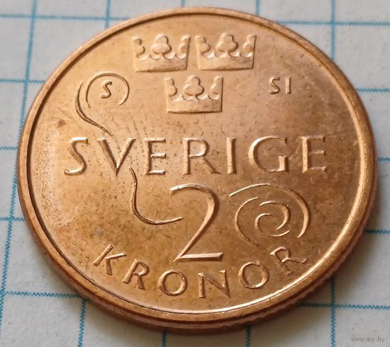 Швеция 2 кроны, 2019     ( 3-3-7 )