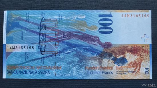 ТОРГ! 100 швейцарских франков 2014! Швейцария! AU! ВОЗМОЖЕН ОБМЕН!