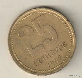 Аргентина 25 сентаво 1992