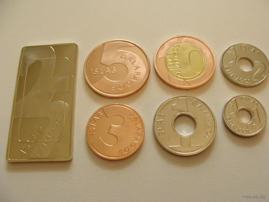 Галапагосские острова. набор 7 монет  1/4, 1/2, 1, 3, 5, 10, 25 PIEZAS 2008 года  Unusual