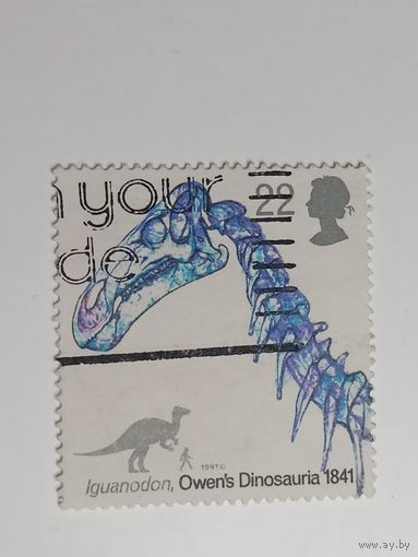 Великобритания 1991. 150 лет со дня использования сэром Ричардом Оуэном слова "динозавр"