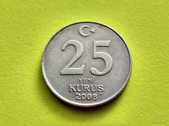 Турция. 25 новых курушей 2008.