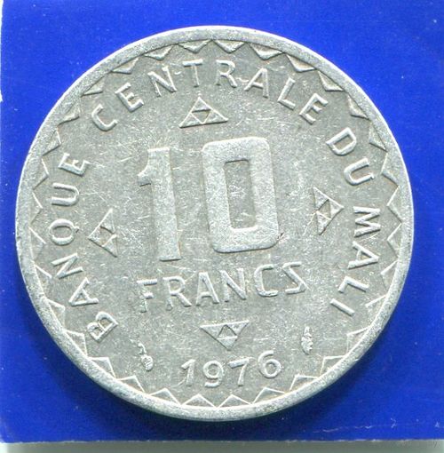 Мали 10 франков 1976 , Рис