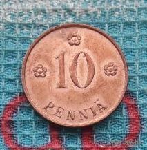 Финляндия 10 пенни 1939 года, S. UNC. II Мировая война! Весенняя распродажа!