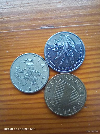 Австрия 50 грошен 1985, Болгария 10 сотинок 1999, Китай 1 2005 -59