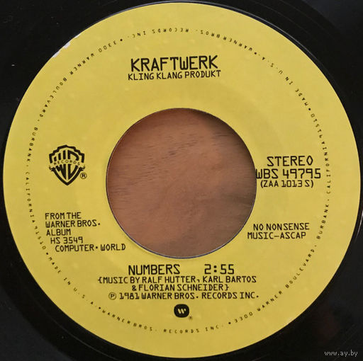 Kraftwerk – Numbers / Computer Love, SINGLE 7" 1981