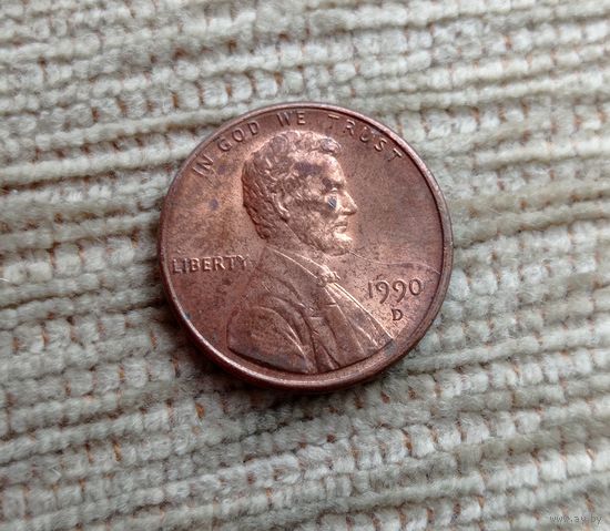 Werty71 США 1 цент 1990 D
