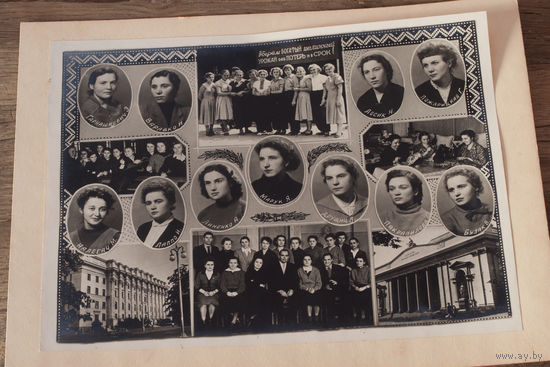 Выпускники Пединститута в Минске, 1959 год, фото - 18х24см