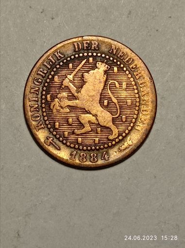 Недерланды  1 цент 1884 года  .