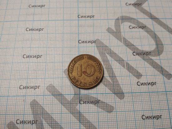 Монета 10 пфенингов ФРГ 1949 г.
