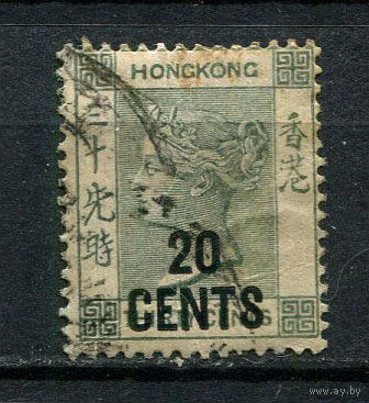 Британский Гонконг - 1891 - Королева Виктория. Надпечатка 20С на 30С - [Mi.48Ib] - 1 марка. Гашеная.  (LOT T18)
