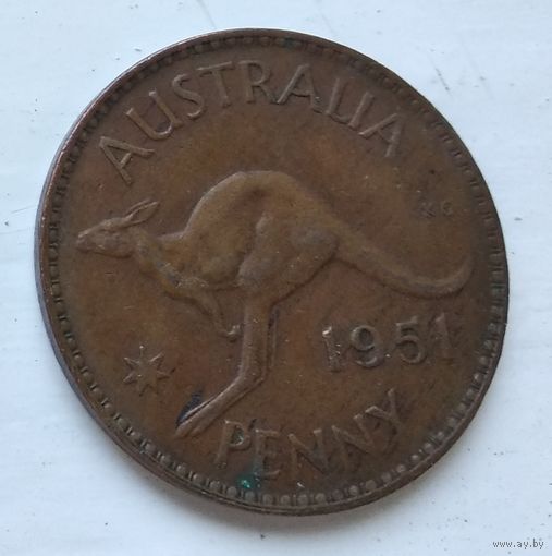 Австралия 1 пенни, 1951 Без точки 3-6-7