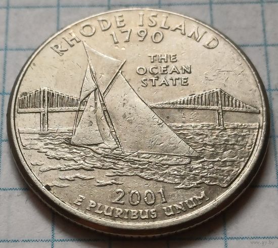 США 1/4 доллара, 2001 Квотер штата Род-Айленд      P      ( 1-4-3 )