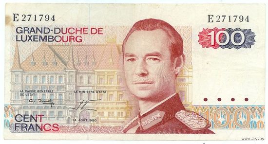 Люксембург, 100 франков 1980 год.
