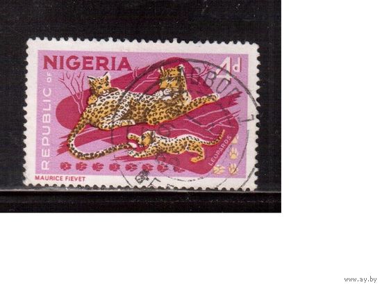 Нигерия-1966,(Мих.180)  гаш. , Фауна, Леопард