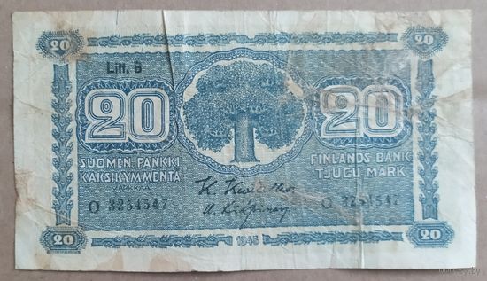 20 марок 1945 года - Финляндия - достаточно редкая
