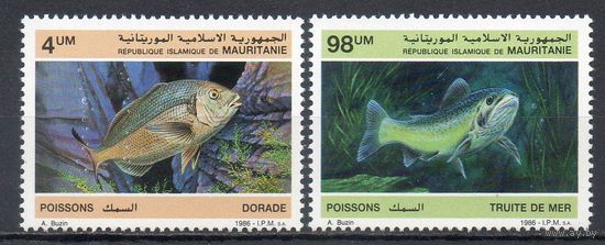 Рыбы Мавритания 1986 год серия из 2-х марок
